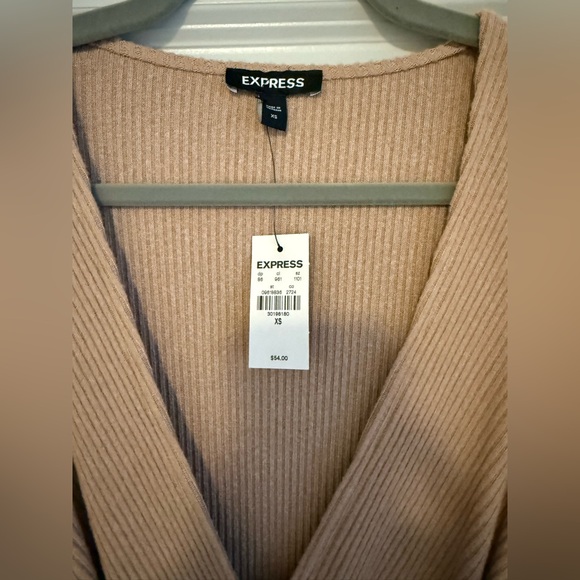 Express Ribbed Wrap Sweater - Picture 2 of 3